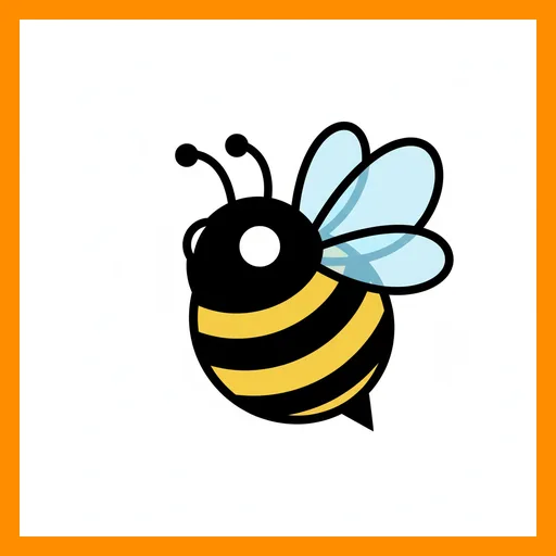 Pictograma de abeja con marco Fitzgerald naranja