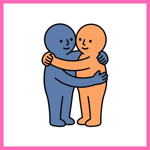 Pictograma de abrazo con marco Fitzgerald
