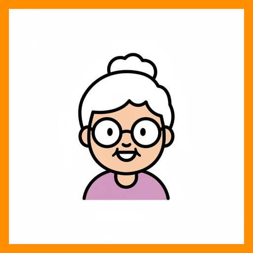Pictograma de abuela con marco Fitzgerald rosa