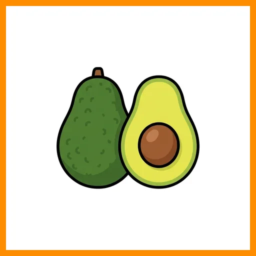 Pictograma de aguacate con marco Fitzgerald naranja