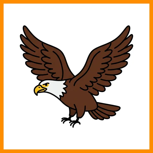 Pictograma de aguila con marco Fitzgerald naranja