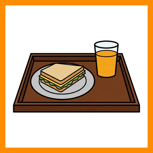Pictograma de almuerzo con marco Fitzgerald naranja