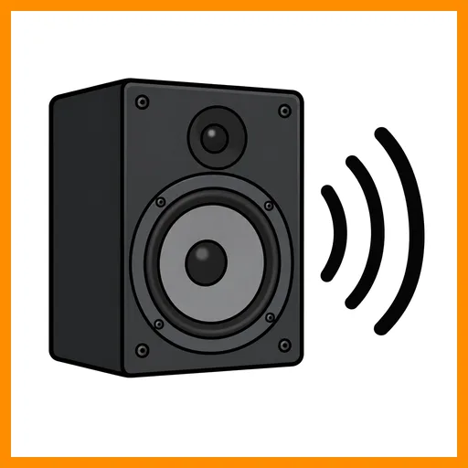 Pictograma de altavoz con marco Fitzgerald naranja
