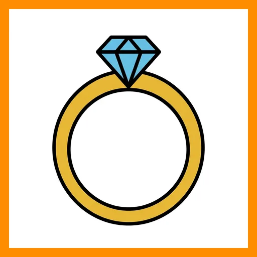 Pictograma de anillo con marco Fitzgerald naranja