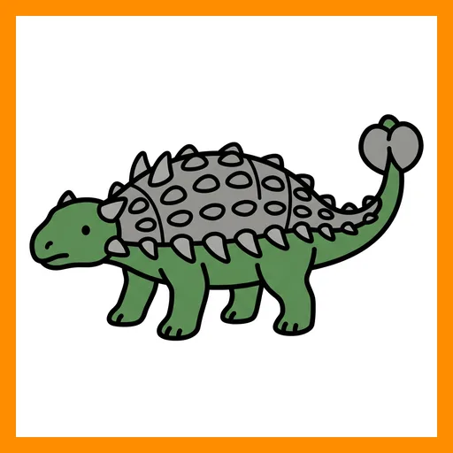 Pictograma de anquilosaurio con marco Fitzgerald naranja