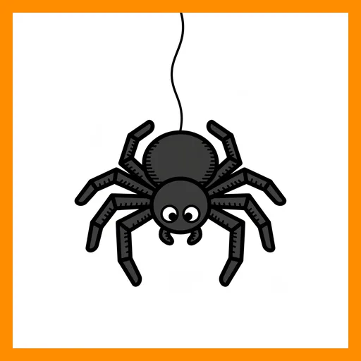 Pictograma de araña con marco Fitzgerald naranja