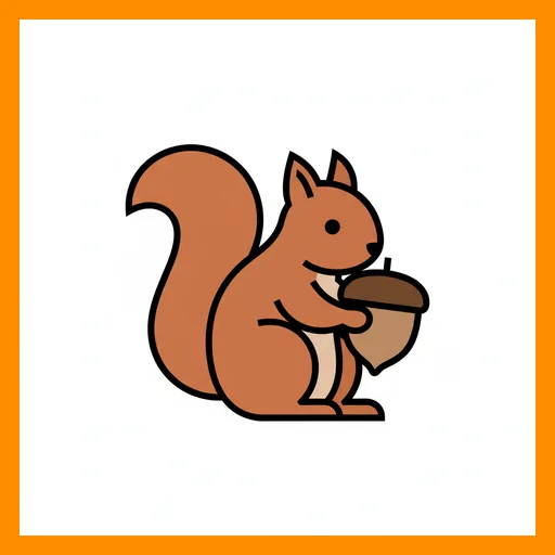 Pictograma de ardilla con marco Fitzgerald naranja