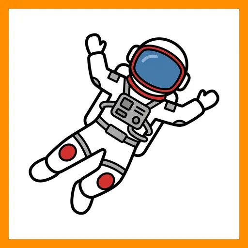 Pictograma de astronauta con marco Fitzgerald rosa