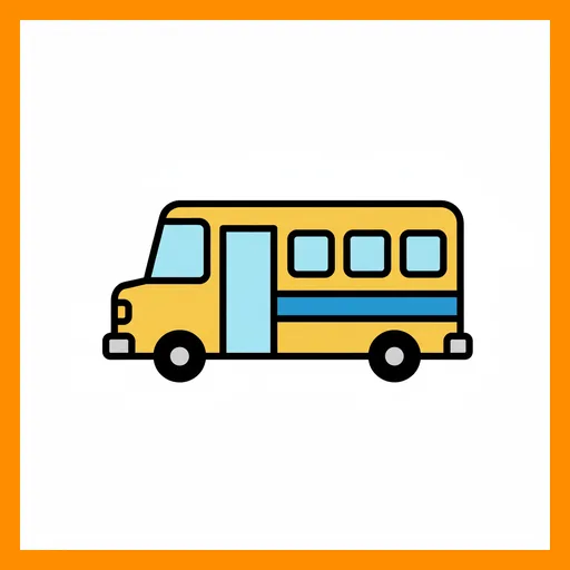 Pictograma de autobús con marco Fitzgerald naranja