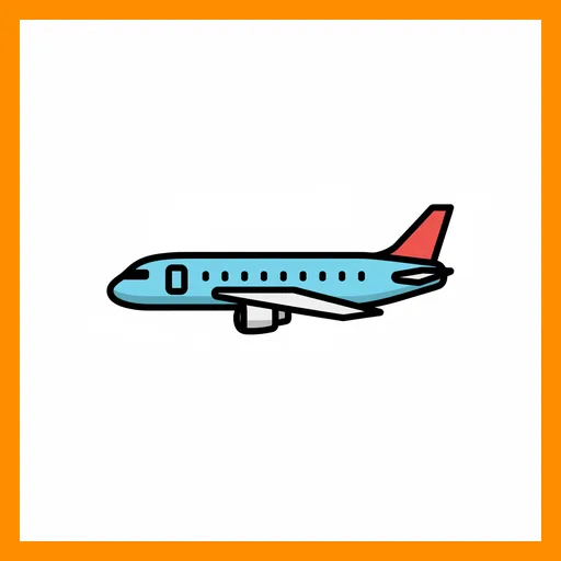 Pictograma de avión con marco Fitzgerald naranja
