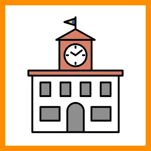 Pictograma de ayuntamiento con marco Fitzgerald naranja