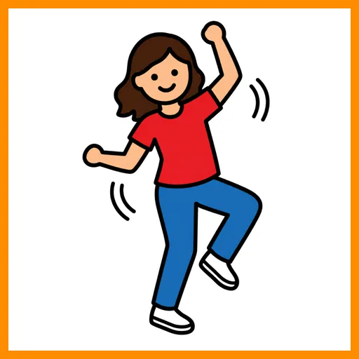 Pictograma de baile con marco Fitzgerald naranja