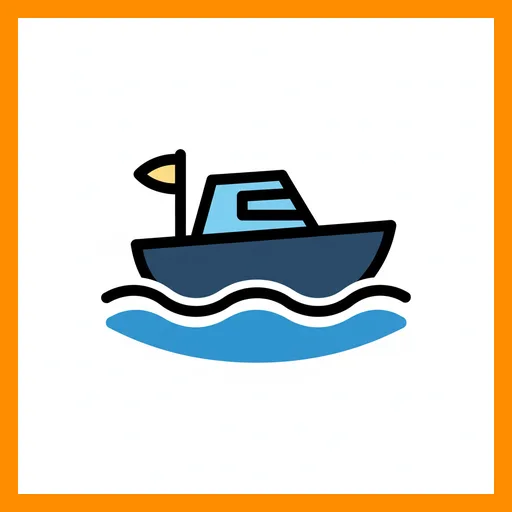 Pictograma de barco con marco Fitzgerald naranja