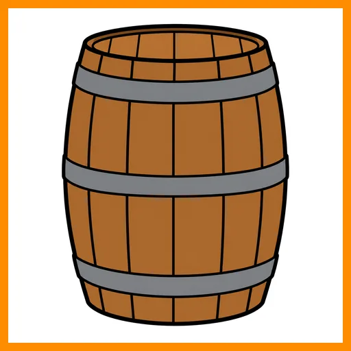 Pictograma de barril con marco Fitzgerald naranja