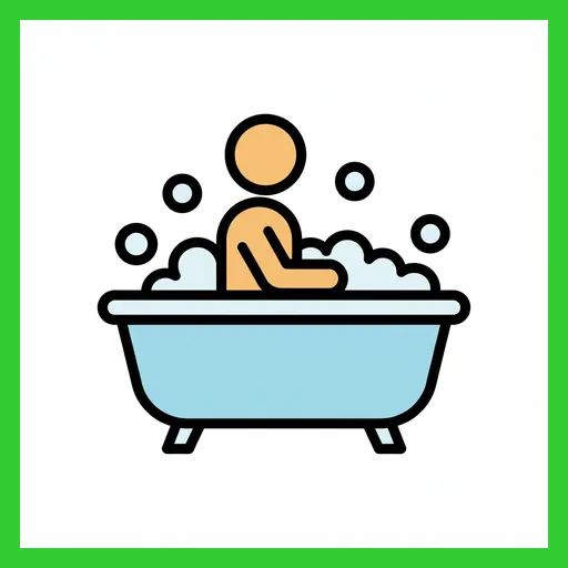 Pictograma de bañarse con marco Fitzgerald verde