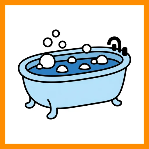 Pictograma de bañera con marco Fitzgerald naranja
