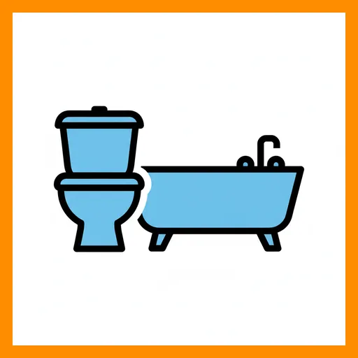 Pictograma de baño con marco Fitzgerald naranja