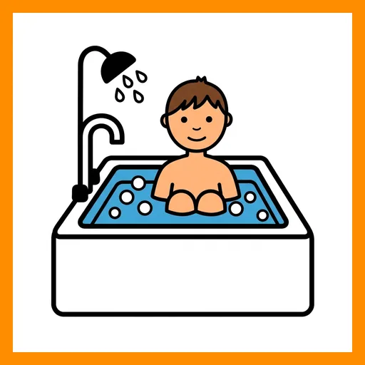 Pictograma de ir al baño con marco Fitzgerald