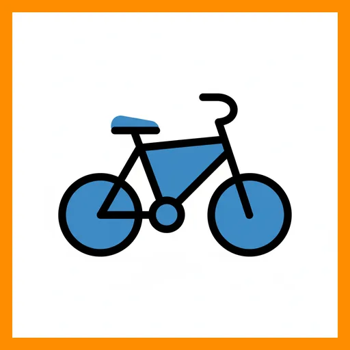 Pictograma de bicicleta con marco Fitzgerald naranja