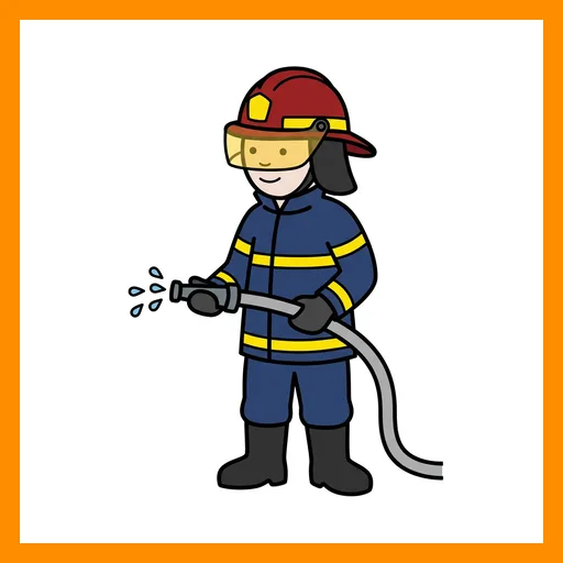 Pictograma de bombero con marco Fitzgerald rosa