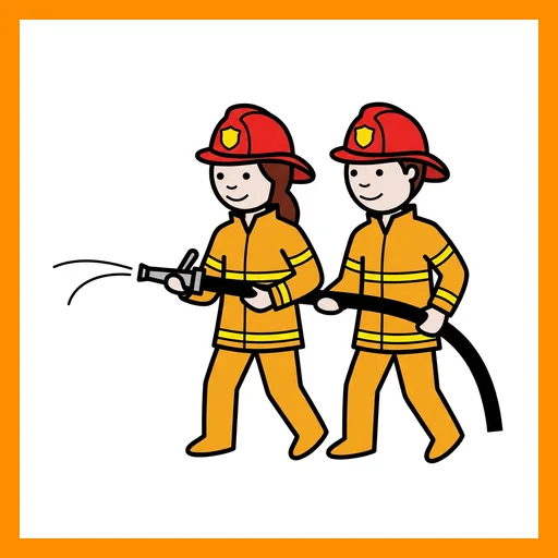Pictograma de bomberos con marco Fitzgerald rosa