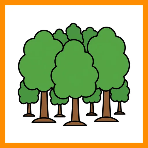 Pictograma de bosque con marco Fitzgerald naranja