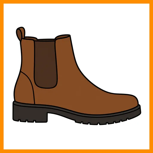 Pictograma de bota con marco Fitzgerald naranja