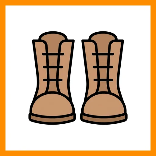 Pictograma de botas con marco Fitzgerald naranja