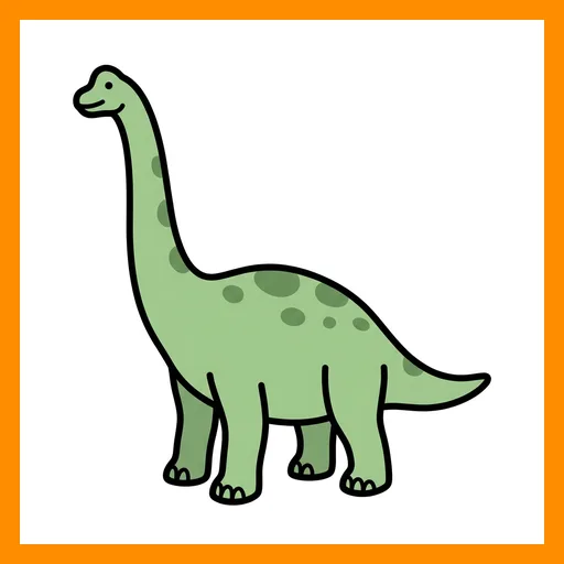 Pictograma de braquiosaurio con marco Fitzgerald naranja