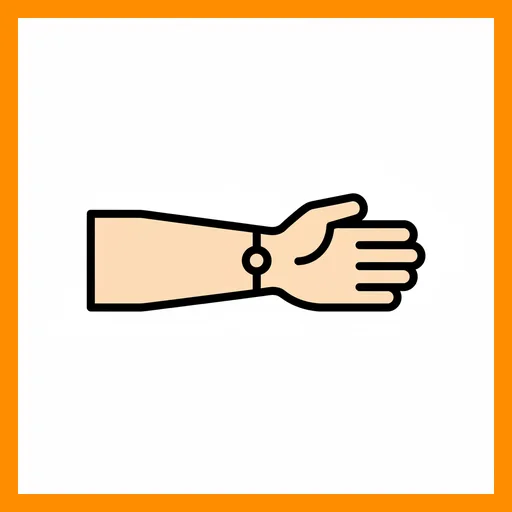 Pictograma de brazo con marco Fitzgerald naranja