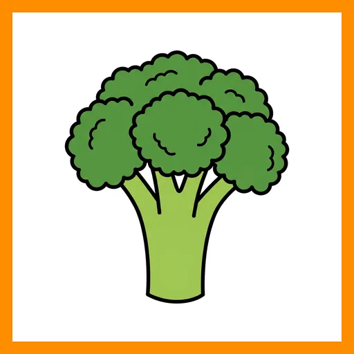 Pictograma de brócoli con marco Fitzgerald naranja