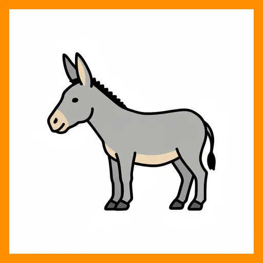 Pictograma de burro con marco Fitzgerald naranja