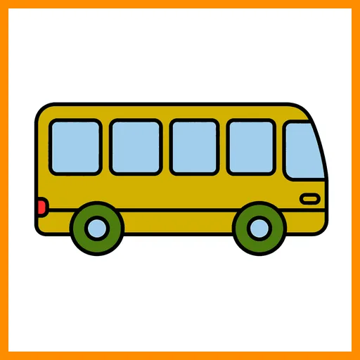 Pictograma de bus con marco Fitzgerald naranja