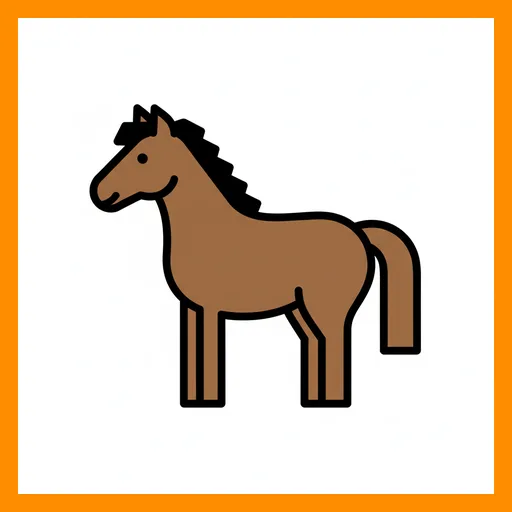Pictograma de caballo con marco Fitzgerald naranja