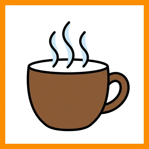 Pictograma de café con marco Fitzgerald naranja