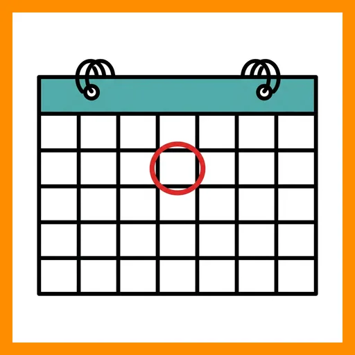 Pictograma de calendario con marco Fitzgerald naranja