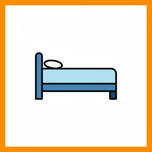 Pictograma de cama con marco Fitzgerald naranja
