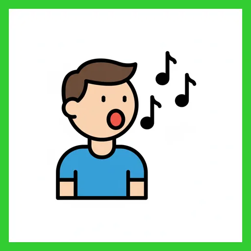 Pictograma de cantar con marco Fitzgerald verde