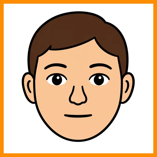 Pictograma de cara con marco Fitzgerald naranja