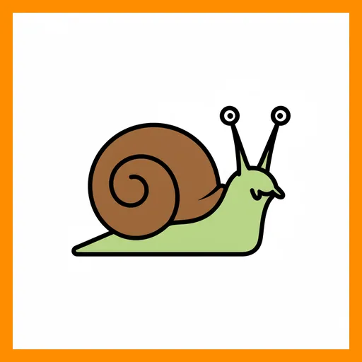 Pictograma de caracol con marco Fitzgerald naranja