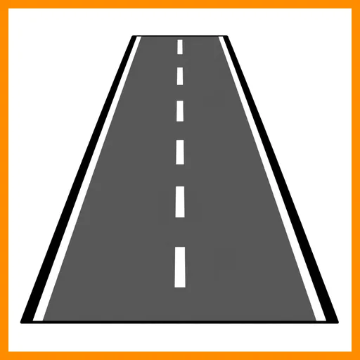 Pictograma de carretera con marco Fitzgerald naranja