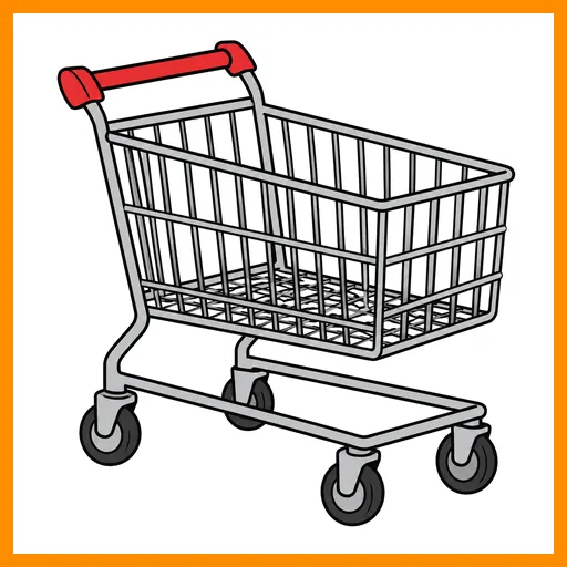 Pictograma de carrito con marco Fitzgerald naranja