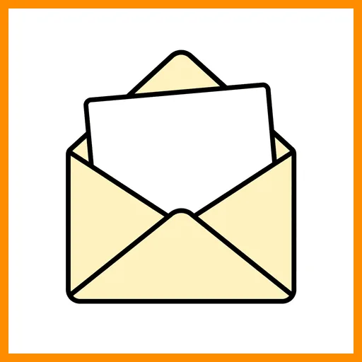 Pictograma de carta con marco Fitzgerald naranja
