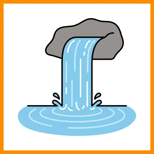 Pictograma de cascada con marco Fitzgerald naranja