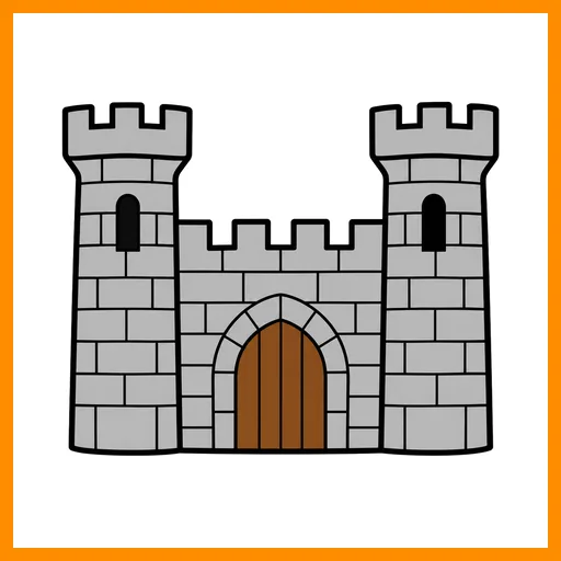 Pictograma de castillo con marco Fitzgerald naranja