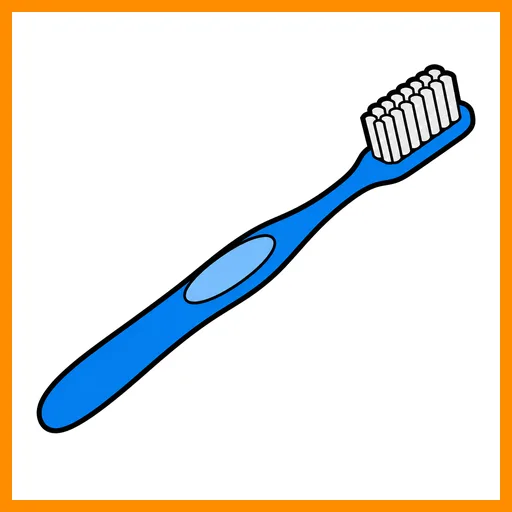 Pictograma de cepillo de dientes con marco Fitzgerald naranja