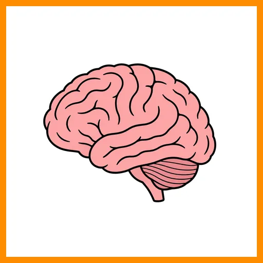 Pictograma de cerebro con marco Fitzgerald naranja