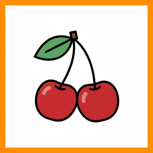 Pictograma de cereza con marco Fitzgerald naranja