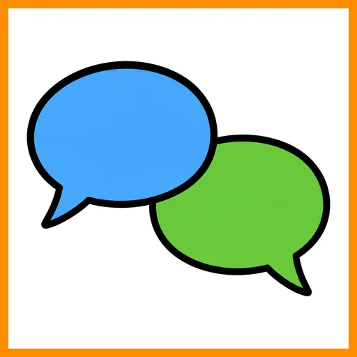 Pictograma de chat con marco Fitzgerald naranja