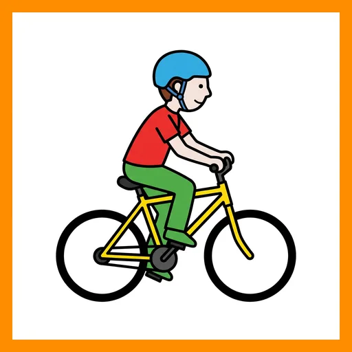 Pictograma de ciclismo con marco Fitzgerald naranja